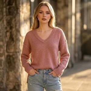 ​Free People Brookside Tunic Sweater Alpine Rose - Size Medium - EUC